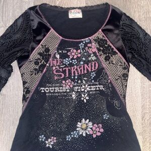 Black Floral Women's Top